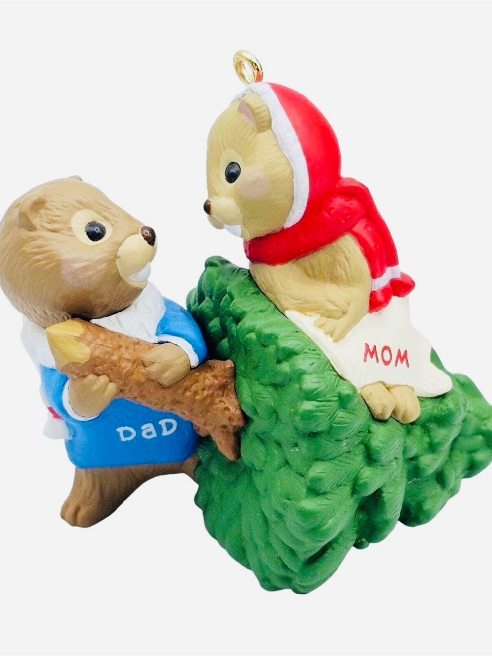 1998 Mom and Dad Family Hallamark mouse Dad & Mom Bear Ornament